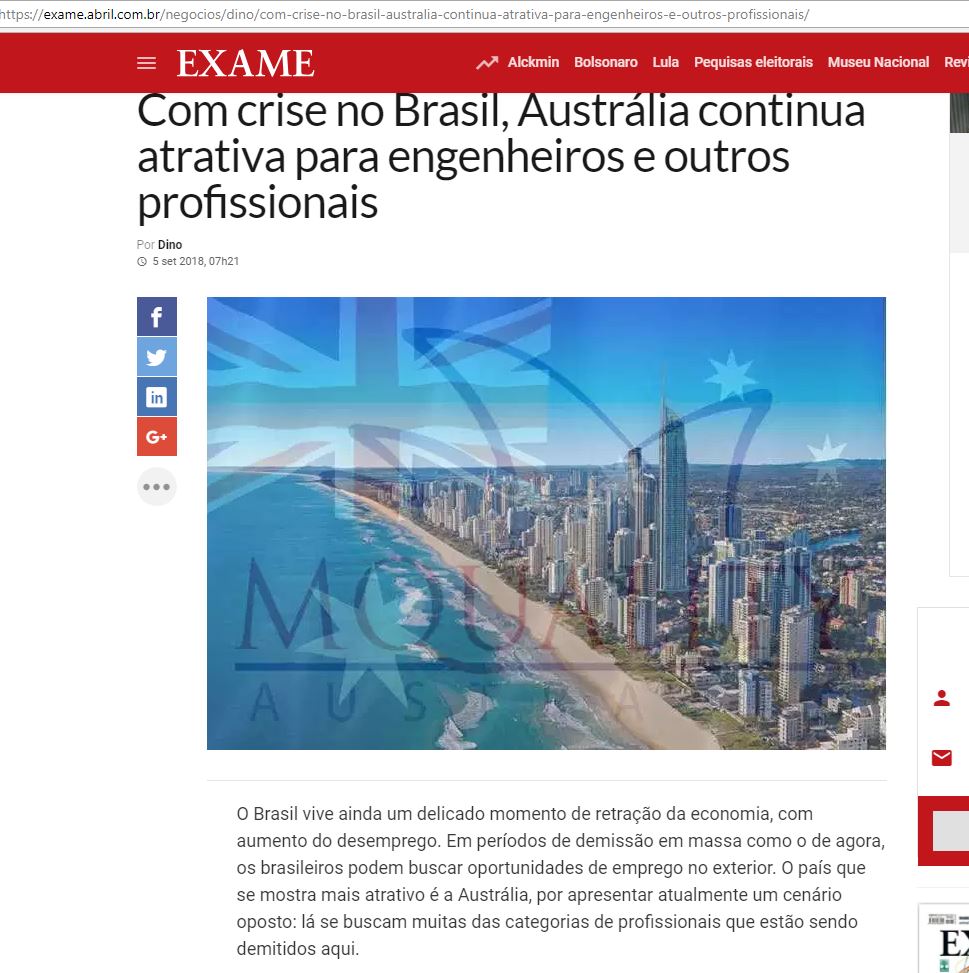 Imigração para a Austrália há mais de 17 anos. 